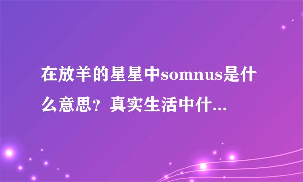 在放羊的星星中somnus是什么意思？真实生活中什么意思？