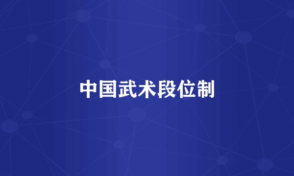 中国武术段位制