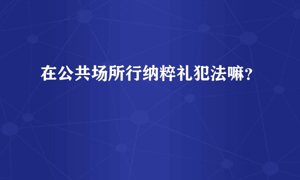 在公共场所行纳粹礼犯法嘛？