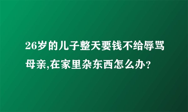 26岁的儿子整天要钱不给辱骂母亲,在家里杂东西怎么办？