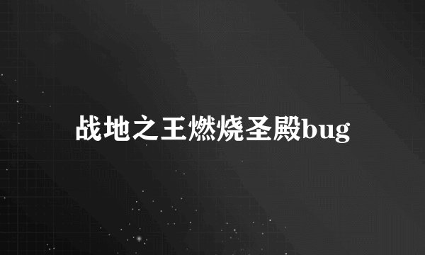战地之王燃烧圣殿bug
