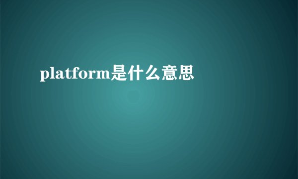 platform是什么意思