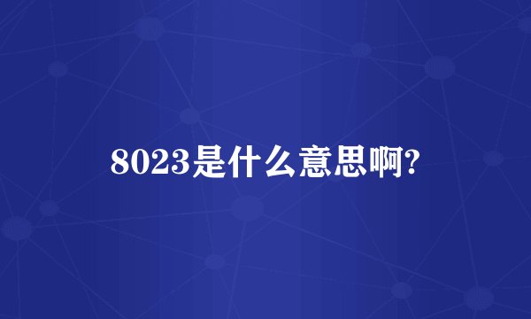 8023是什么意思啊?