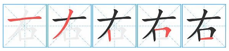 右的笔顺和部首