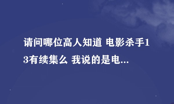 请问哪位高人知道 电影杀手13有续集么 我说的是电影 不是电视剧 也不是漫画