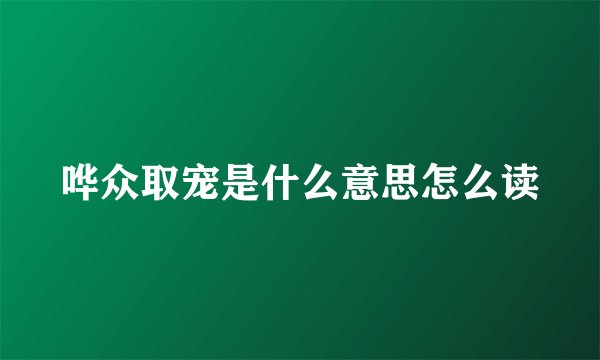 哗众取宠是什么意思怎么读