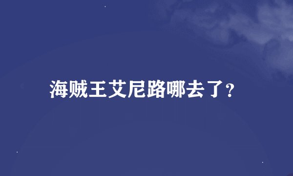海贼王艾尼路哪去了？