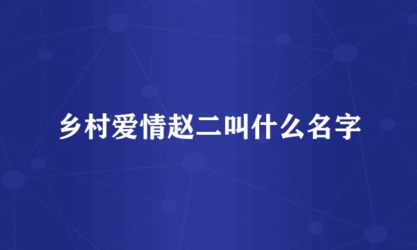 乡村爱情赵二叫什么名字