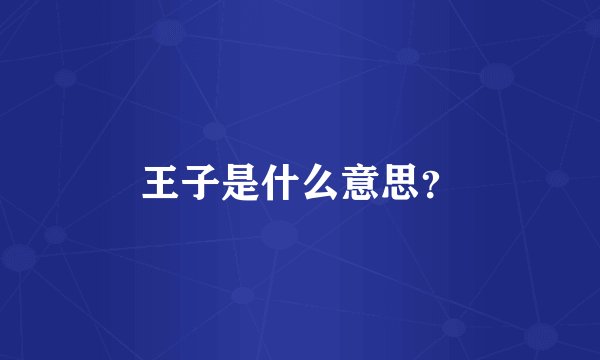 王子是什么意思？