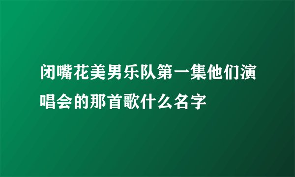 闭嘴花美男乐队第一集他们演唱会的那首歌什么名字