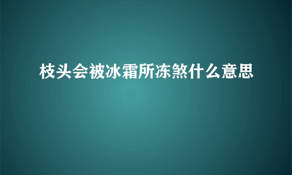 枝头会被冰霜所冻煞什么意思