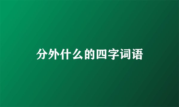 分外什么的四字词语