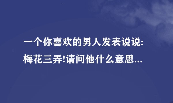 一个你喜欢的男人发表说说:梅花三弄!请问他什么意思?我们异地,我有给他...