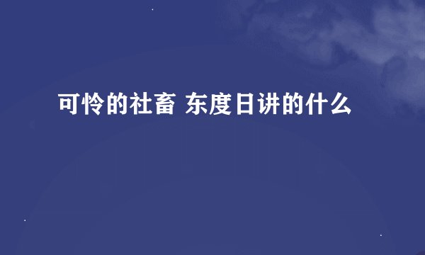 可怜的社畜 东度日讲的什么