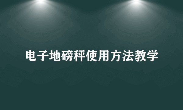 电子地磅秤使用方法教学