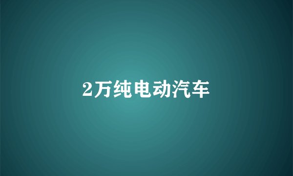 2万纯电动汽车