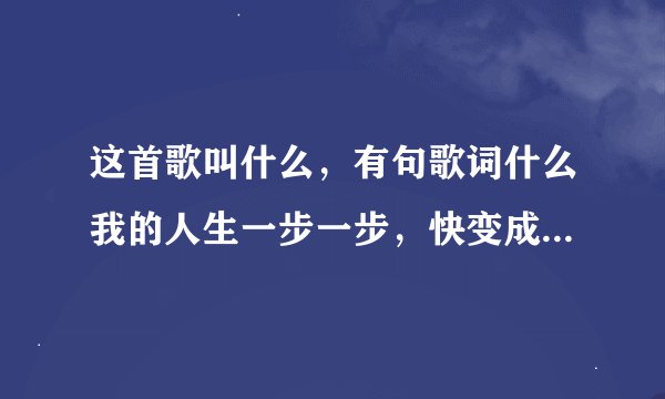 这首歌叫什么,有句歌词什么我的人生一步一步,快变成世界首富