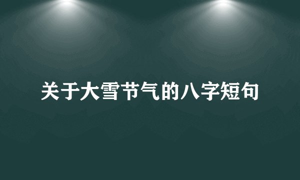 关于大雪节气的八字短句