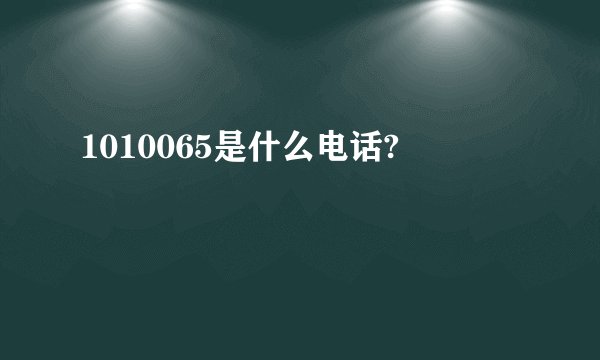 1010065是什么电话?