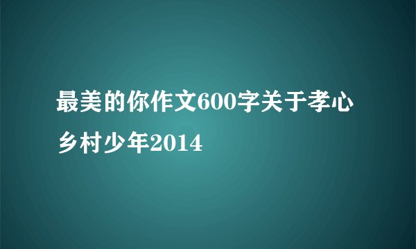 最美的你作文600字关于孝心乡村少年2014