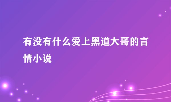 有没有什么爱上黑道大哥的言情小说