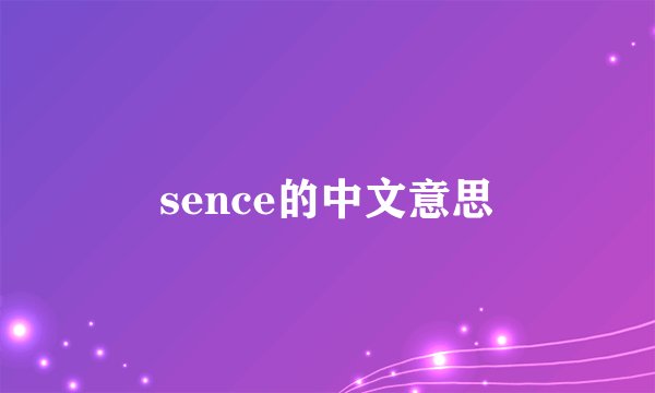 sence的中文意思