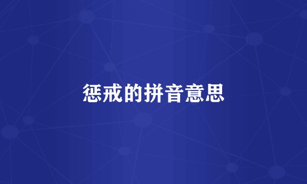 惩戒的拼音意思