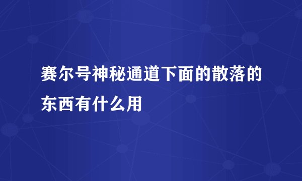 赛尔号神秘通道下面的散落的东西有什么用