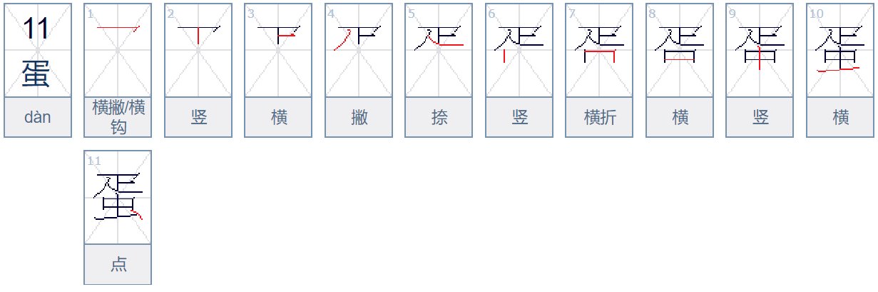 蛋字的笔画顺序