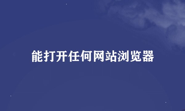 能打开任何网站浏览器