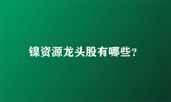 镍资源龙头股有哪些？
