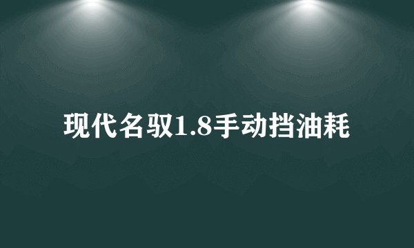 现代名驭1.8手动挡油耗