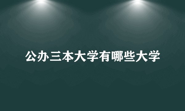 公办三本大学有哪些大学