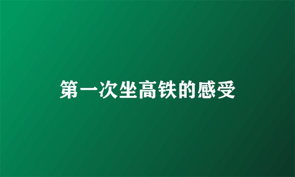 第一次坐高铁的感受