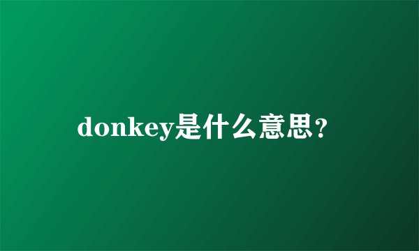 donkey是什么意思？