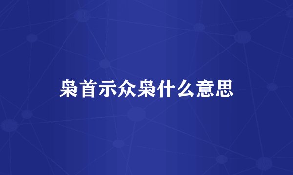 枭首示众枭什么意思