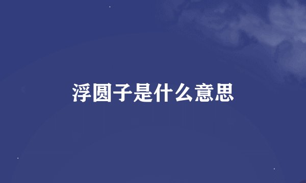 浮圆子是什么意思