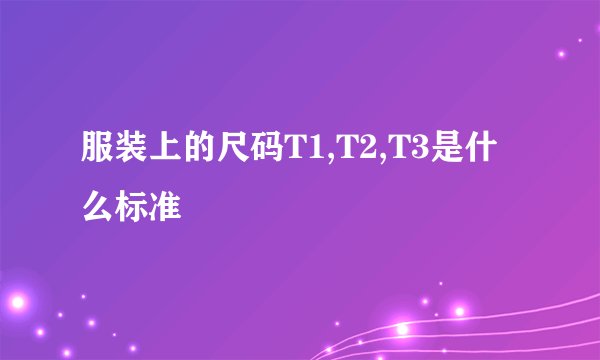 服装上的尺码T1,T2,T3是什么标准