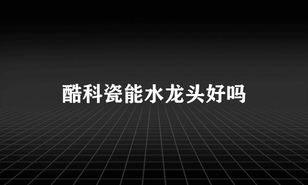 酷科瓷能水龙头好吗