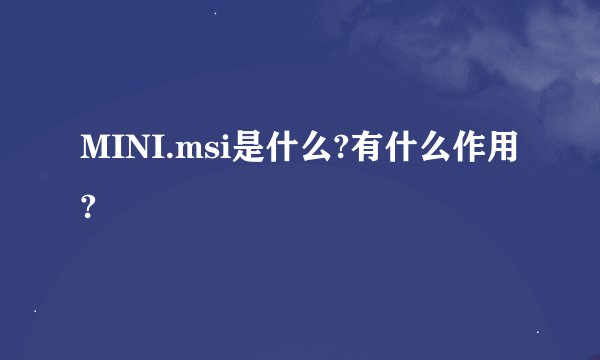 MINI.msi是什么?有什么作用?