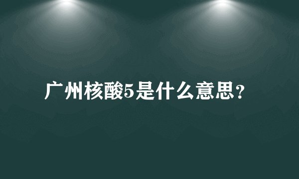 广州核酸5是什么意思？