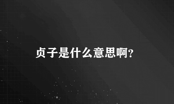 贞子是什么意思啊？