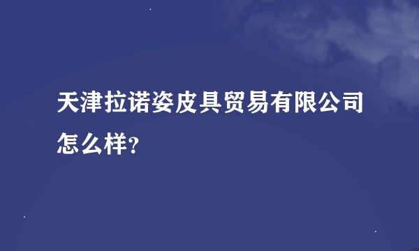 天津拉诺姿皮具贸易有限公司怎么样?