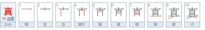 真字的笔画顺序怎么写