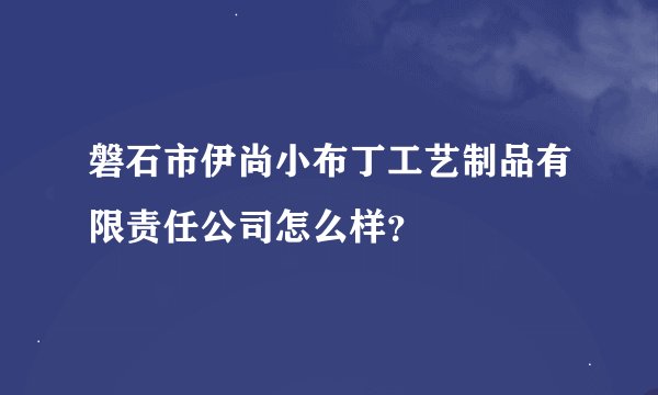 磐石市伊尚小布丁工艺制品有限责任公司怎么样？