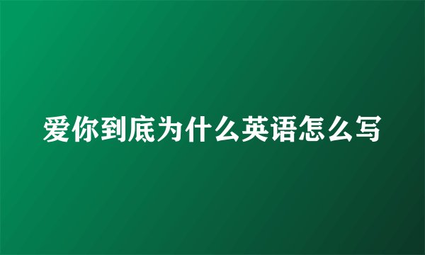 爱你到底为什么英语怎么写