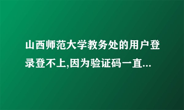 山西师范大学教务处的用户登录登不上,因为验证码一直是错误的,但是我确定我把验证码输对了,这是为什么?