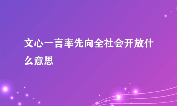 文心一言率先向全社会开放什么意思
