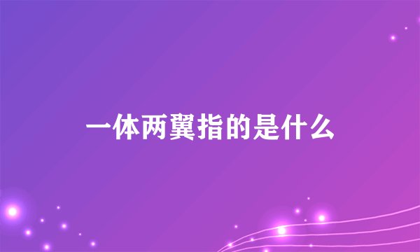 一体两翼指的是什么