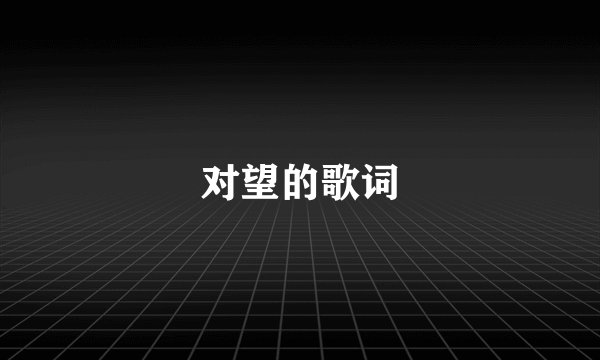 对望的歌词